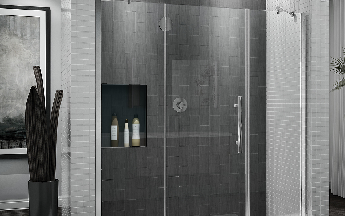 Frameless shower picture